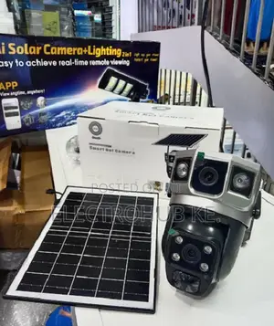 V380 Dual Camera Solar Powered Outdoor Surveillance Camera