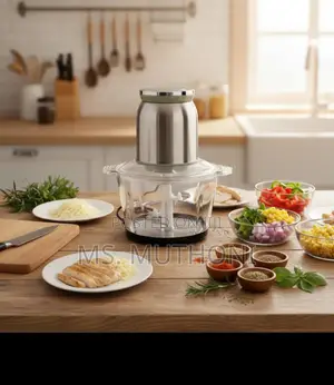 DSP Food Chopper With Meat Mincer 3l Glass Bowl 2 Speeds 6 Blade Set