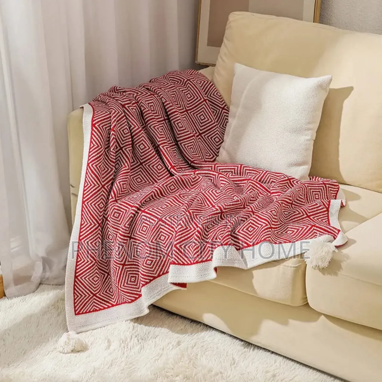 Bohemian Knitted Throwblanket With Pendant