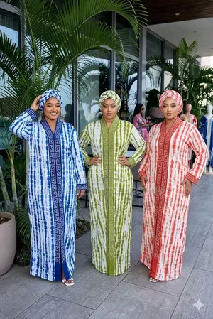 Ladies Multi-Colour Maxi Dress With Scurf