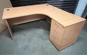 Office Desk; Clerical Beech Radial 1.4 Metercurved Office Desk