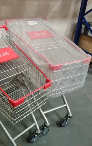 125l New Supermarket Steel Shopping Trolley 4 Wheels