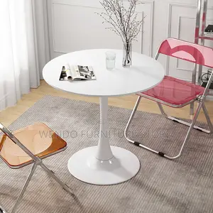 Coffee Table; Round Marble Dining and Living Room Coffee Table