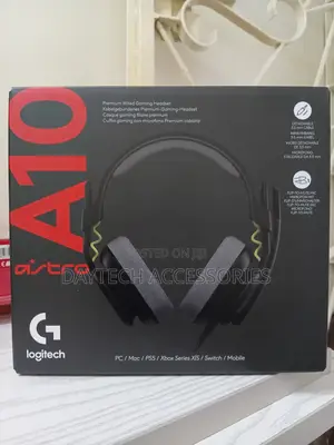 This Is a Logitech Astro A10 Gen 2 Wired Gaming Headset in Black.