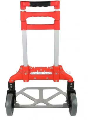 Foldable, Red and Silver Aluminum Portable Hand Trolley