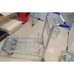 Heavy-Duty Zinc-Plated Metal Supermarket Trolleys