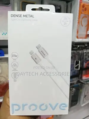 This Is a Proove Dense Metal Type-C to Lightning Cable in White.