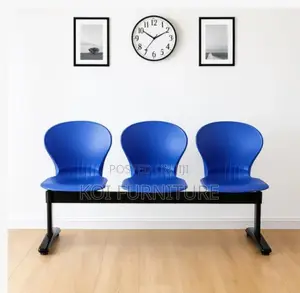 Office Bench : Black 3-Seater Reception Bench