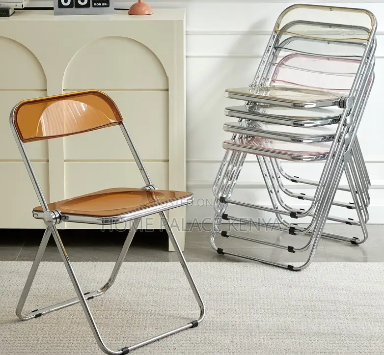 Foldable Chair: Stylish See Through Plastic Multipurpose Chairs