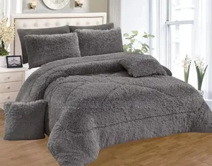 Fluffy Duvet Greyish,1 Bedsheets 2 Pillow Cases and 1 Duvet