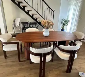 Dining Set: Curved Back Wooden Dining Chair and Table Set