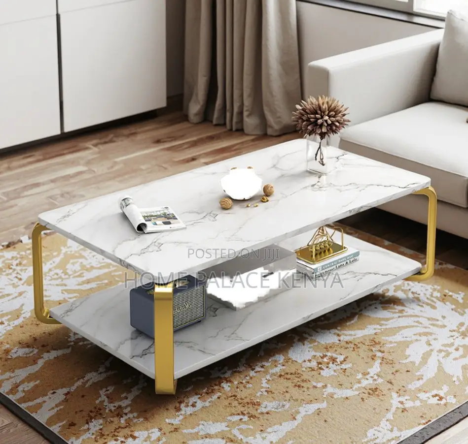 Marble Table: Luxury Marble and Solid Wood End Table With Iron Leg