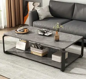 Marble Table: Luxury Marble and Solid Wood End Table With Iron Leg