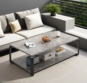 Marble Table: Luxury Marble and Solid Wood End Table With Iron Leg