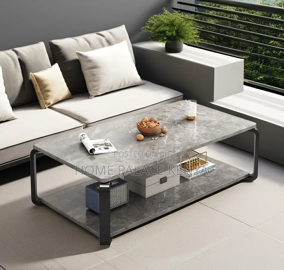 Marble Table: Luxury Marble and Solid Wood End Table With Iron Leg