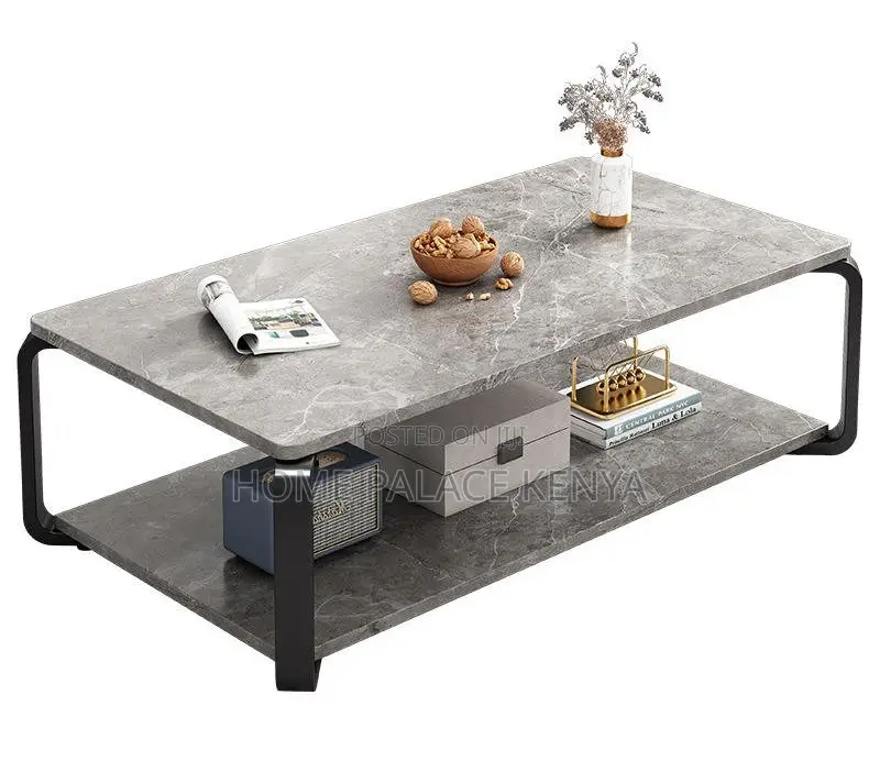 Marble Table: Luxury Marble and Solid Wood End Table With Iron Leg