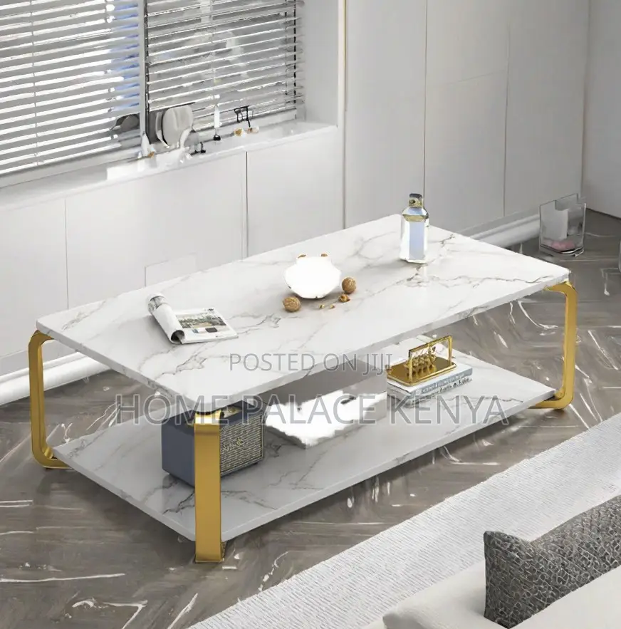 Marble Table: Luxury Marble and Solid Wood End Table With Iron Leg