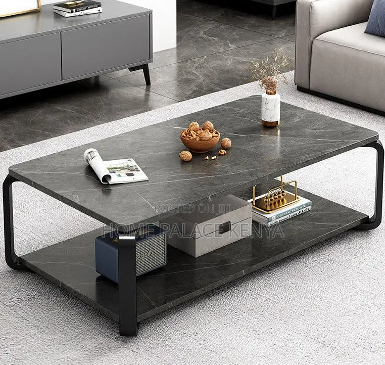 Marble Table: Luxury Marble and Solid Wood End Table With Iron Leg