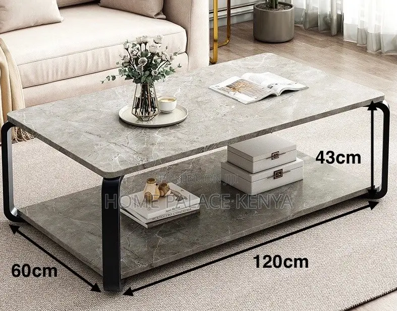 Marble Table: Luxury Marble and Solid Wood End Table With Iron Leg