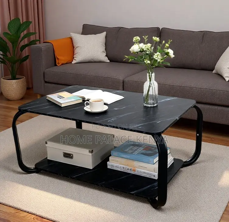 Marble Table: Luxury Marble and Solid Wood End Table With Iron Leg