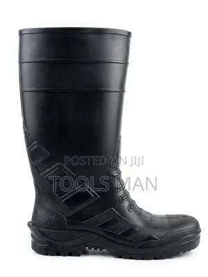 Heavy Duty Industrial Waterproof Black Gumboots (With Steel)