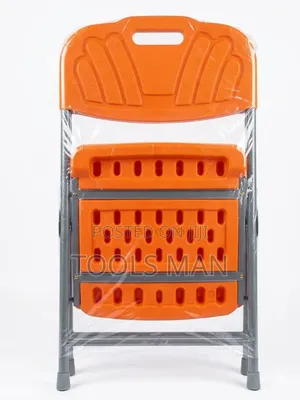 Heavy Duty Durable Metal Folding Chair - Orange.