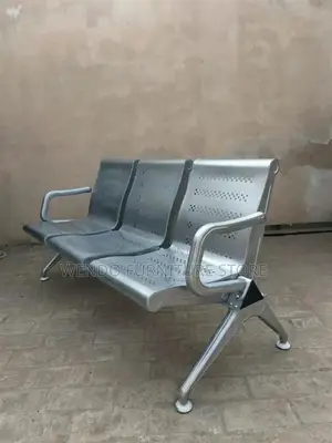 Office Bench; Modern Three Seaters Metallic Lgy Office Reception Bench