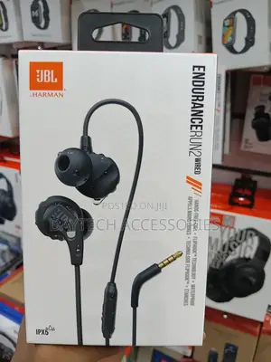 These Are JBL Endurance Run 2 Wired in-Ear Sports Headphones in Black.