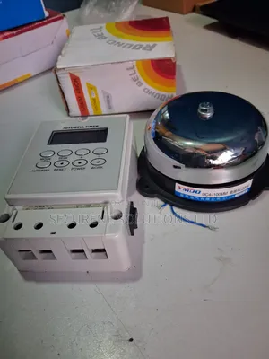 Auto Bell Timer Switch and 100mm Round Bell Silver Gong