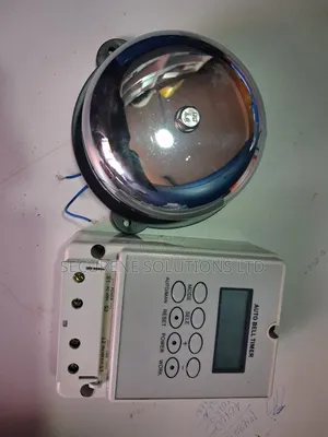 Auto Bell Timer Switch and 100mm Round Bell Silver Gong