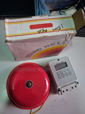 Automatic Bell Timer Switch and 150mm Mm Red Round Bell