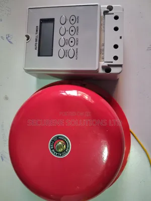 Automatic Bell Timer Switch and 150mm Mm Red Round Bell
