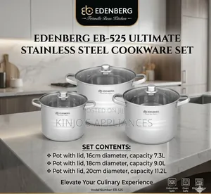 6pcs Edenburg Stainless Steel Cookware Set Eb-525
