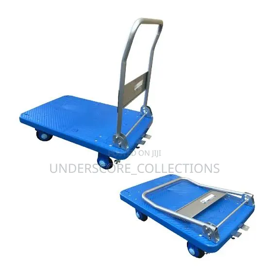 Foldable Blue Flatbed Platform Trolley, Model Flatbed-1000x650