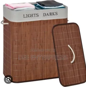 100l Bamboo Laundry Basket With Flip Lid