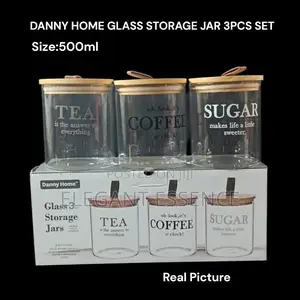 Danny Home Set of 3 Glass Storage Jars-500ml