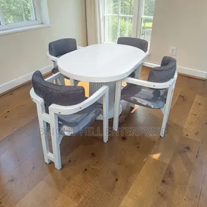 White and Grey 4 Seater Dining Table Sets
