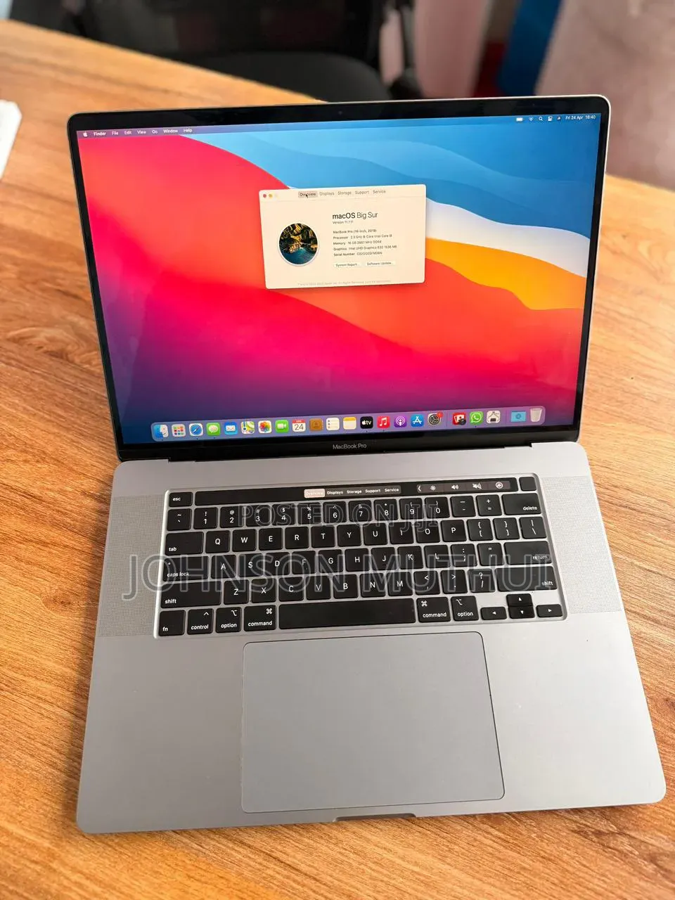 Laptop Apple MacBook Pro 2019 16GB Intel Core Ultra 9 SSD 1T