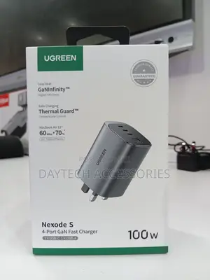 Ugreen Nexode S 100w 4-Port Gan Fast Charger in Space Gray.