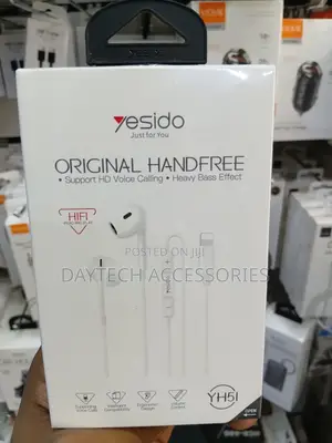 These Are Yesido Yh51 Lightning Wired Earphones in White.