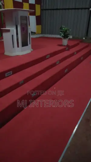 Rich Red Wall to Wall Carpet for Church Event and Ceremony Use