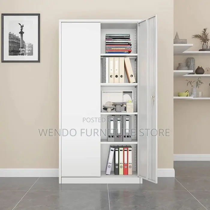Office Cabinets; Executive Gray Display Lockable Cabinet