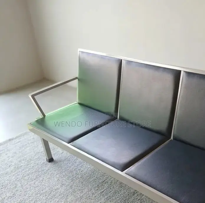 Office Bench; Three Seaters Leather Front Step Benches