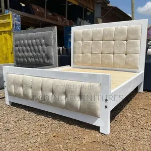 5x6 Cream Bed White Frame