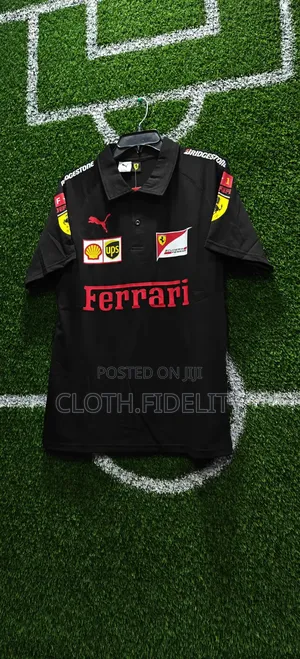 Ferrari Polo Black F1 Jersey.