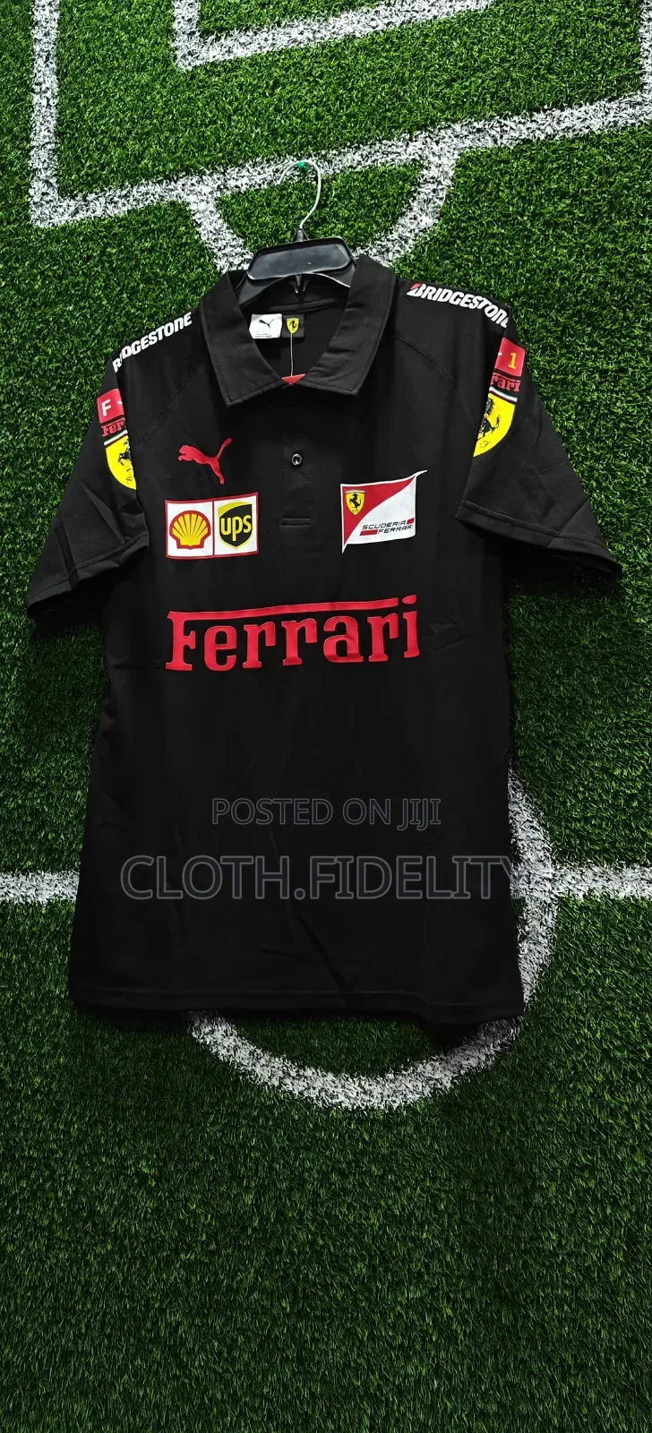 Ferrari Polo Black F1 Jersey.