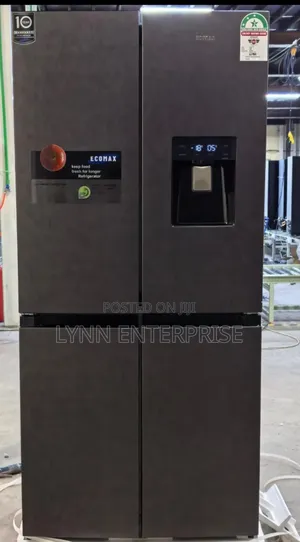 Ecomax 506 Litres Dark Silver Four Door With Dispenser Refrigerator.