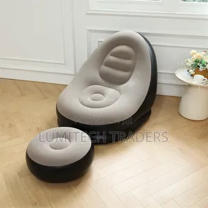 Inflatable Lounge Seat With Foot Rest and a Pump