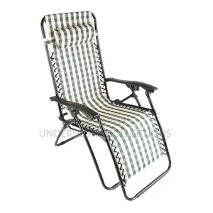 Plaid Foldable Reclining Leisure Chair