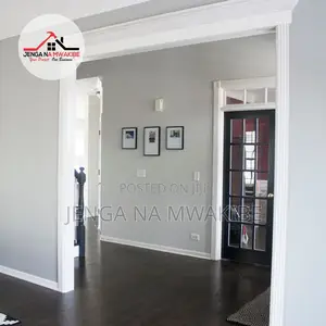 Contemporary Cool Gray Living Area Open Plan Wall Paint